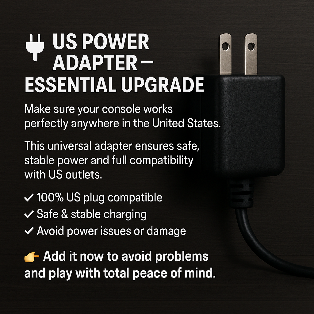 🔌 US Power Adapter – Essential Upgrade